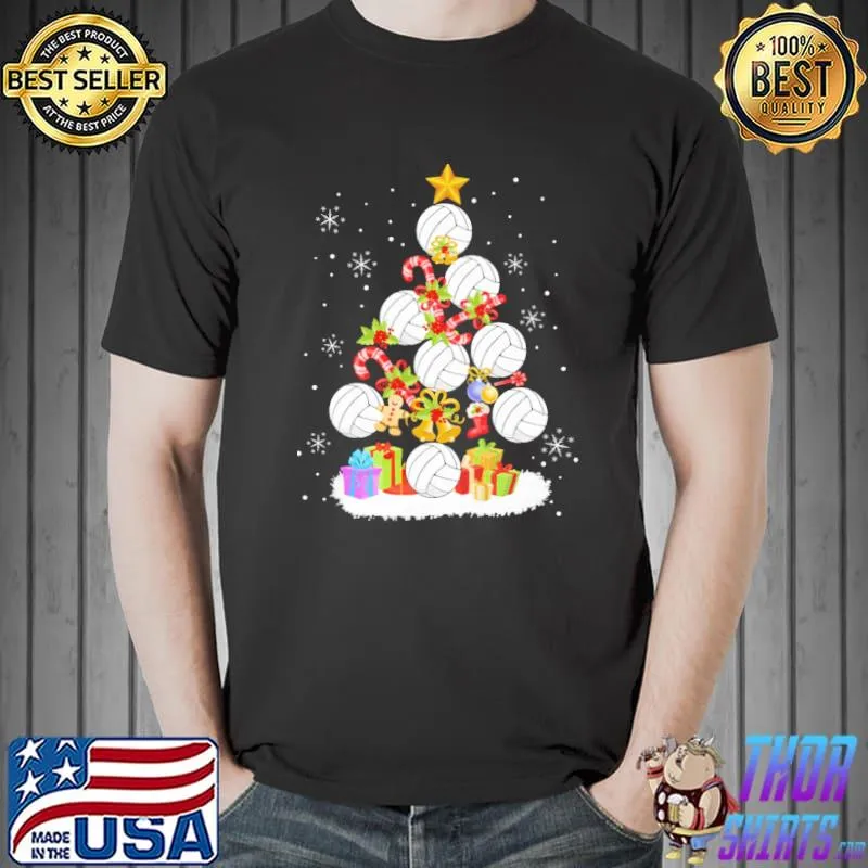 Funny Volleyball Christmas Tree Shirt