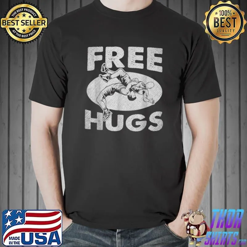 Funny Wrestling Shirts - Funny Free Hugs Wrestling T-Shirt