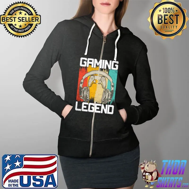 Gaming Legend PC Gamer Video Games T-Shirt Full Zip Hooded