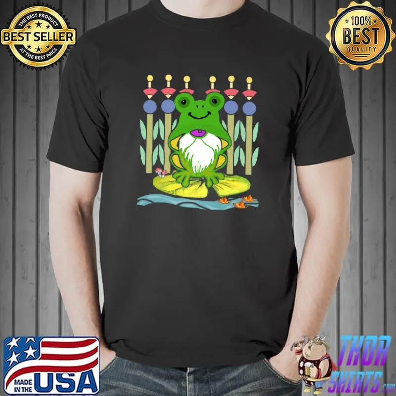 Gnomes Frogs Water Lilys Gardening Gift Women Men Tees Premium T-Shirt