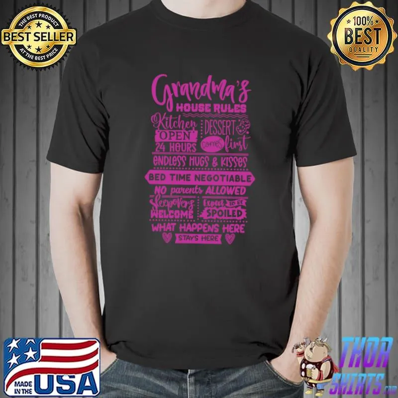 Grandma's House Rules Family List T-Shirt