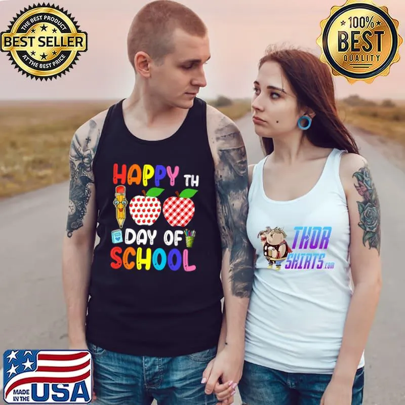 Happy 100th Day Of School 100 Days Teachers Kids Child Premium T-Shirt Tank Top