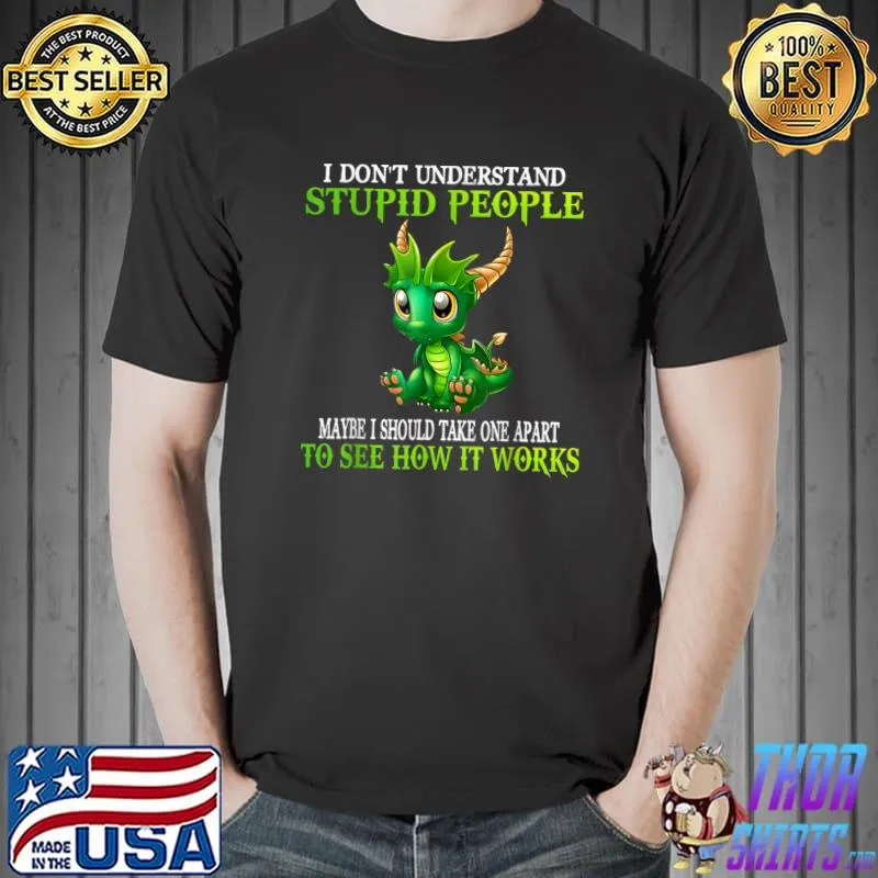 I Don't Understand Stupid People Cute Dragons Lover Gift T-Shirt