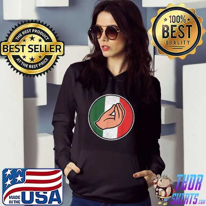 Italian Hand Gesture with Italian Flag T-Shirt
