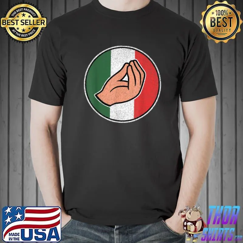 Italian Hand Gesture with Italian Flag T-Shirt Unisex