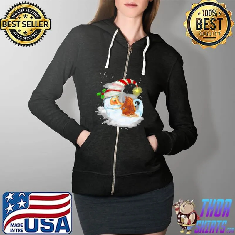 Jesus Santa Moon With Horse Shirt Full Zip Hooded