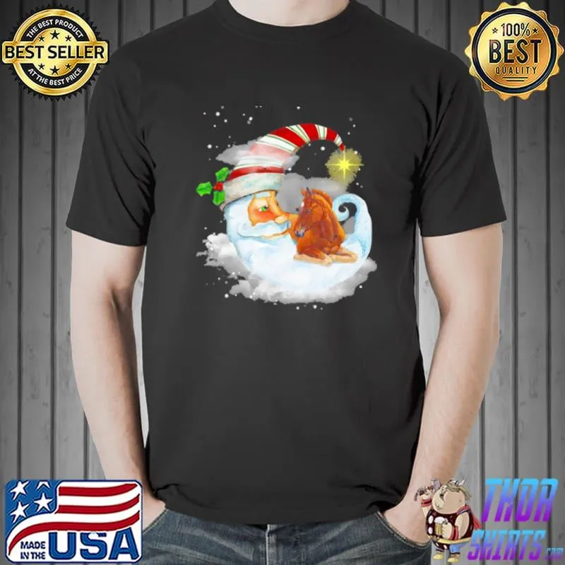 Jesus Santa Moon With Horse Shirt Unisex