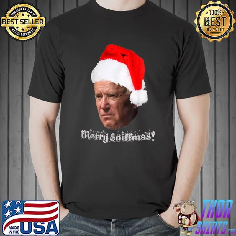 Joe Biden 2021 Christmas Satire Pro Trump Santa Design T-Shirt