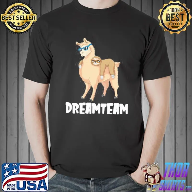 Lama Faultier Dreamteam I Llama Sloth Squad Alpaka shirt