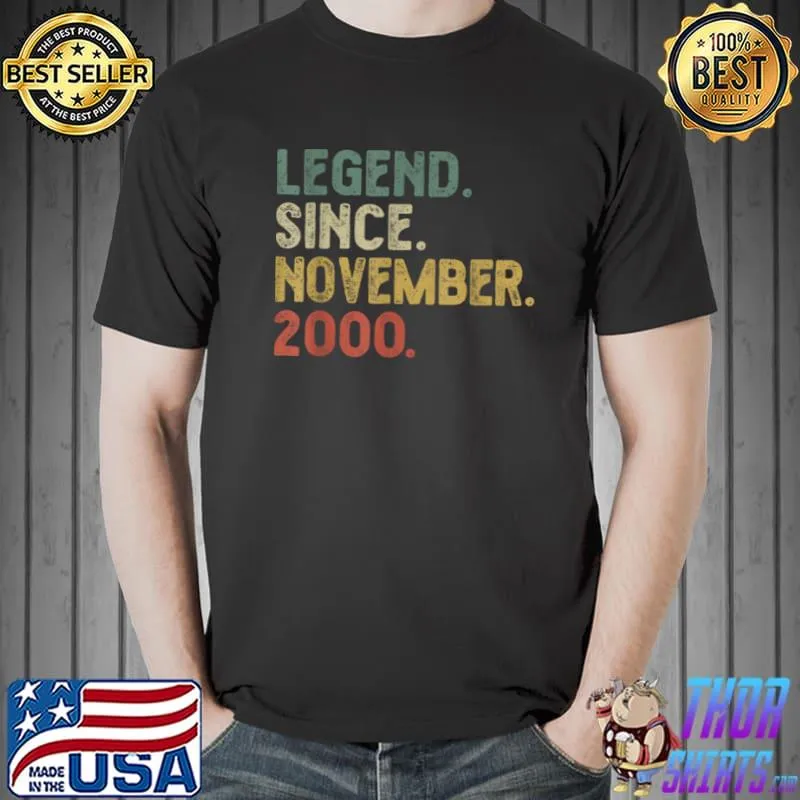Legend November 2000 21st Birthday Retro Mens 21 Years Old T Shirt Unisex