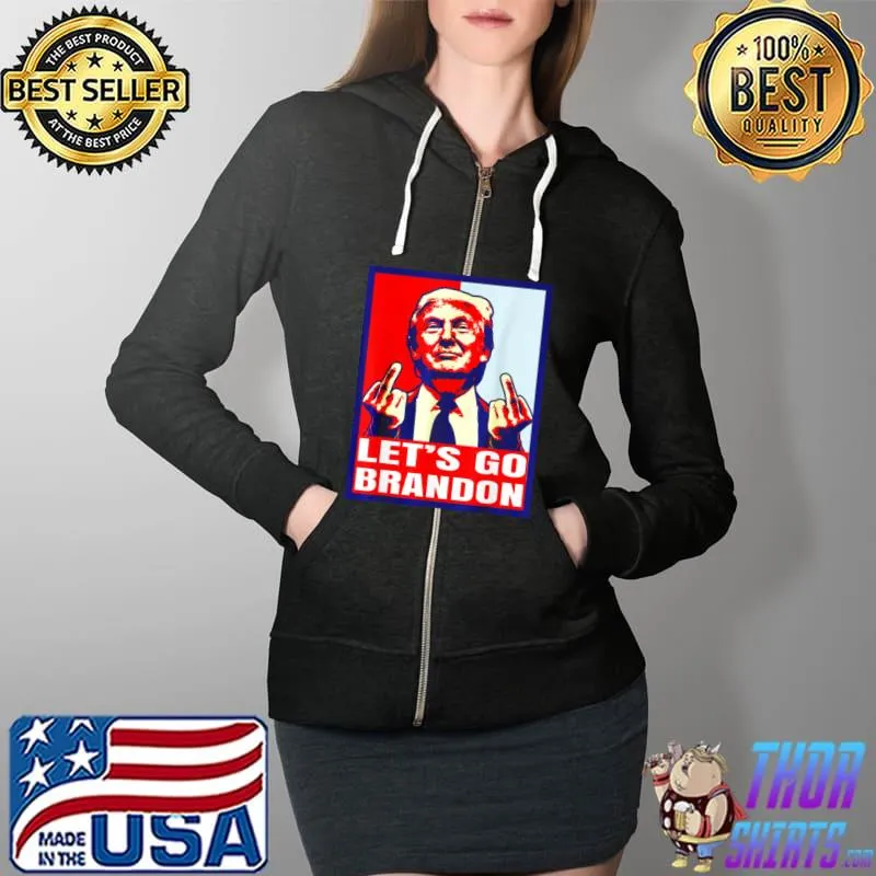Let’s Go Brandon FJB Conservative US Flag Impeach 46 Shirt Full Zip Hooded
