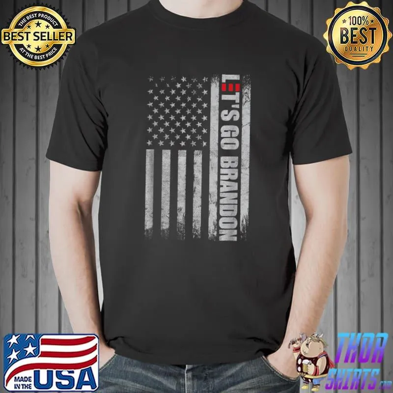 Let's Go Branson Brandon Conservative Anti Liberal US Flag T- Unisex
