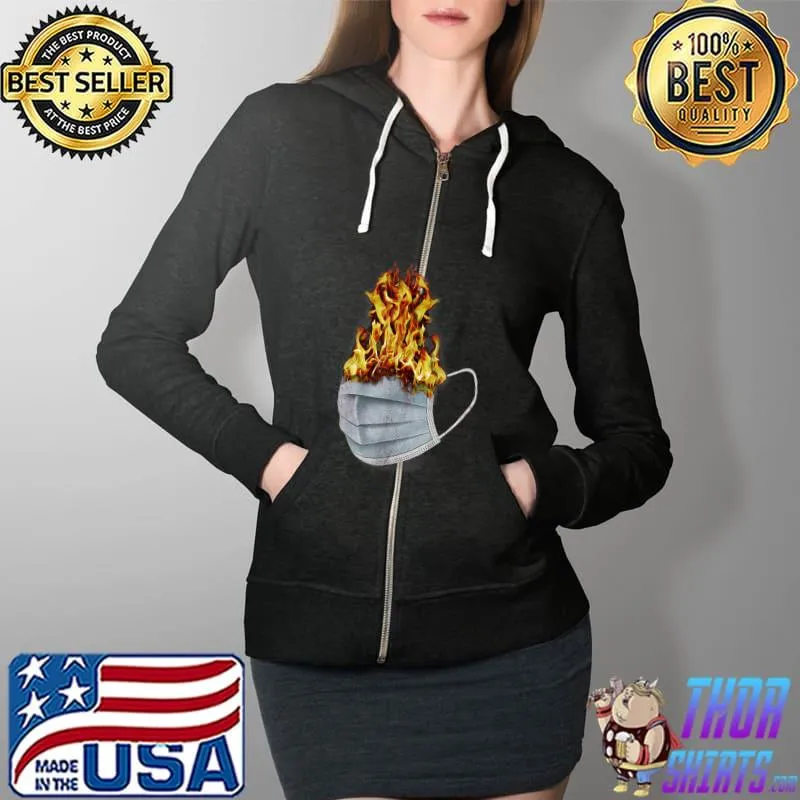 MASK - Pop Art Culture Social Expression Masks Surreal Flame T-Shirt Full Zip Hooded