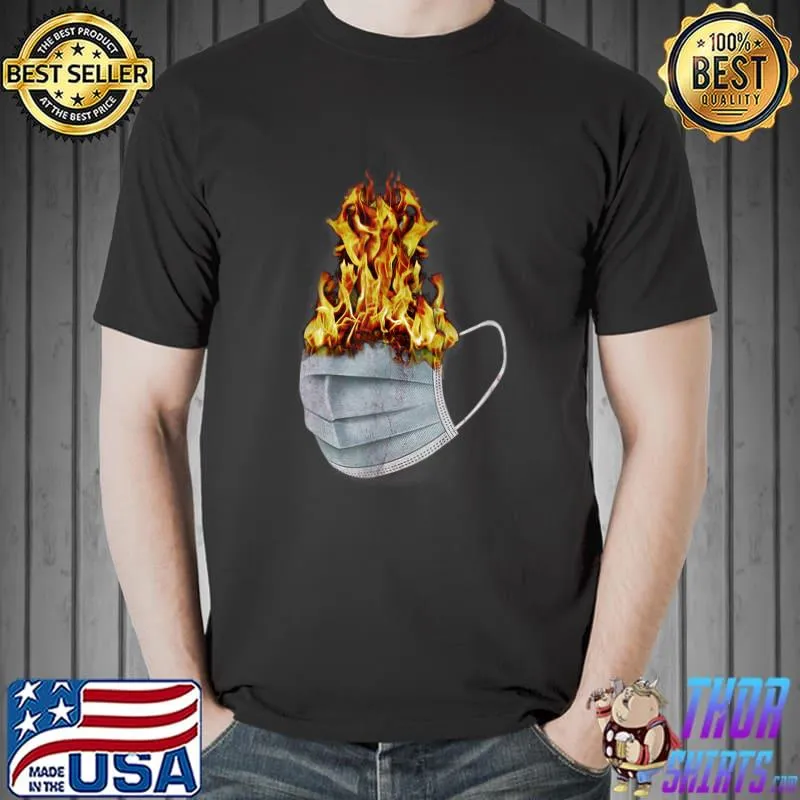 MASK - Pop Art Culture Social Expression Masks Surreal Flame T-Shirt