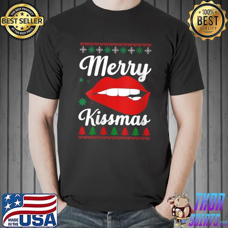 Merry Kissmas Christmas Lips T-shirt