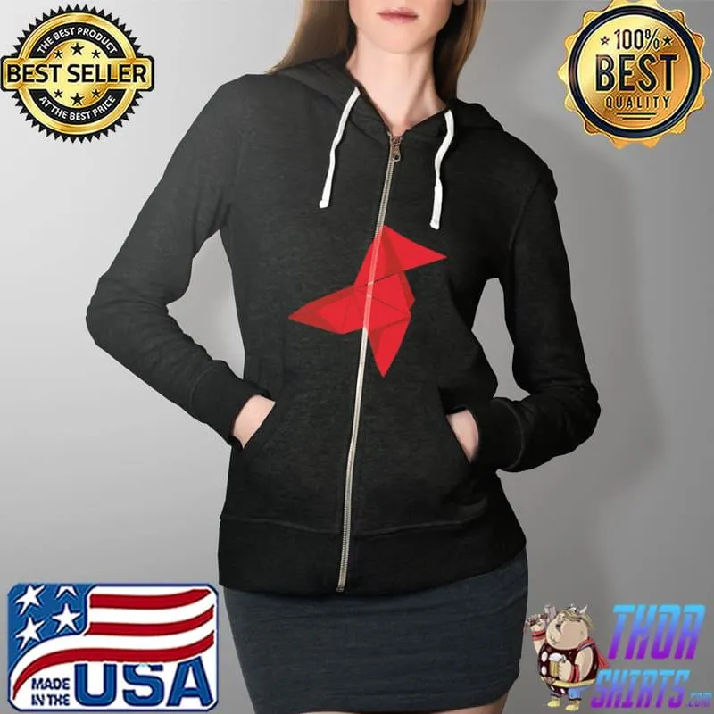 Money Heist Red Origami Unisex T-Shirt Full Zip Hooded