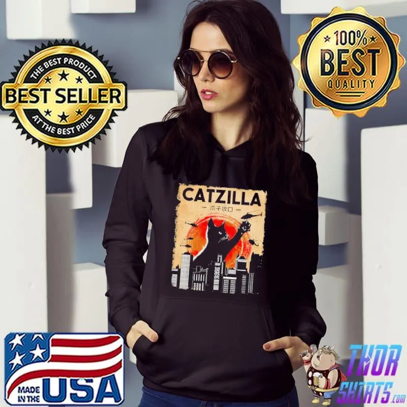 Nice Cat Catzilla City Vintage Shirt Hoodie