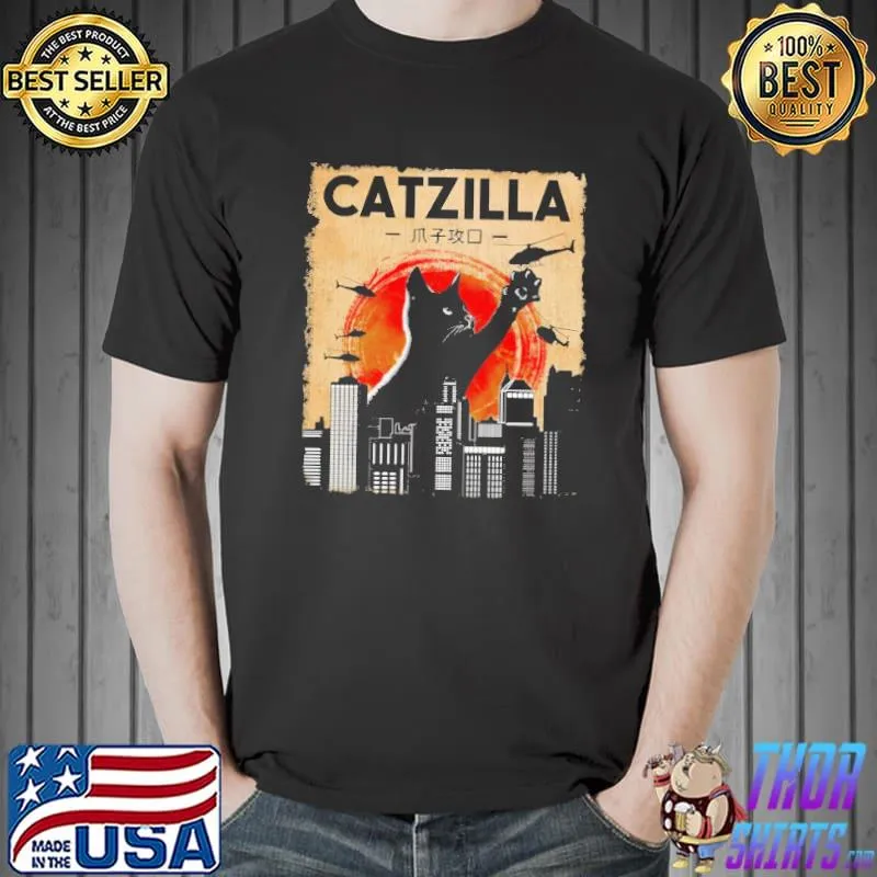 Nice Cat Catzilla City Vintage Shirt