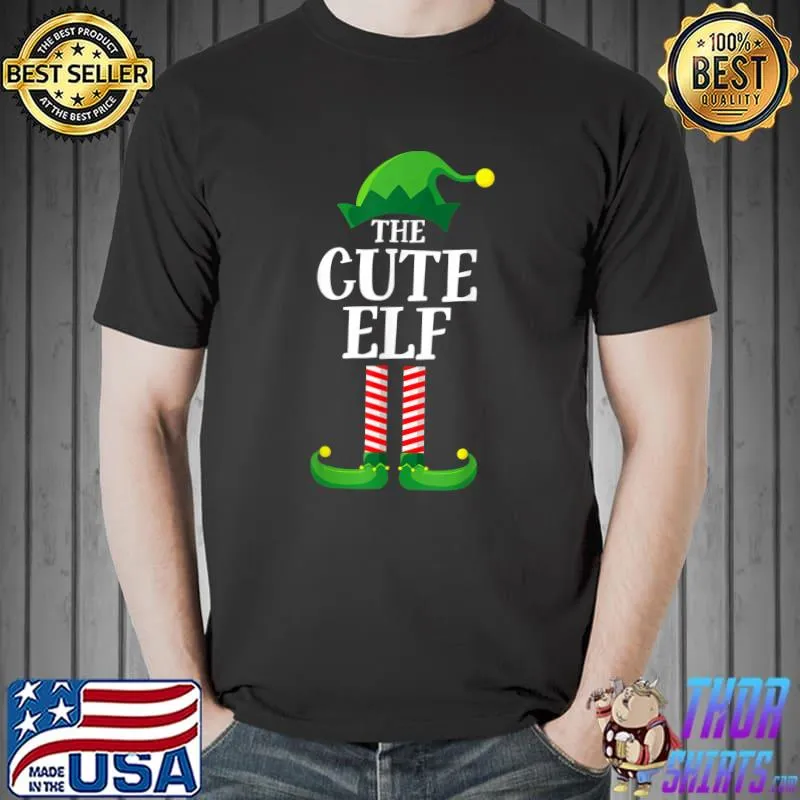 Nice Cute Elf Matching Family Group Christmas Party Pajama T-Shirt
