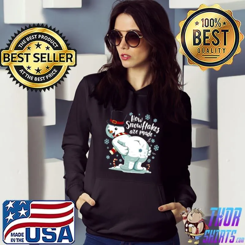 Nice Farting Snowman Make Snowflakes Christmas Winter Sweater Shirt Hoodie