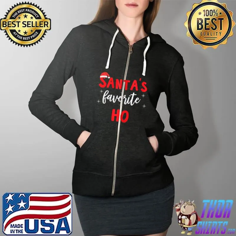 Nice Funny Christmas Santas Favorite Ho T- Full Zip Hooded
