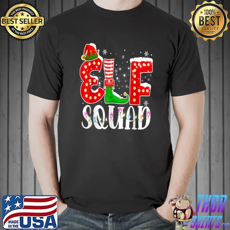 Nice Funny Family Matching Christmas Elf Squad T-Shirt