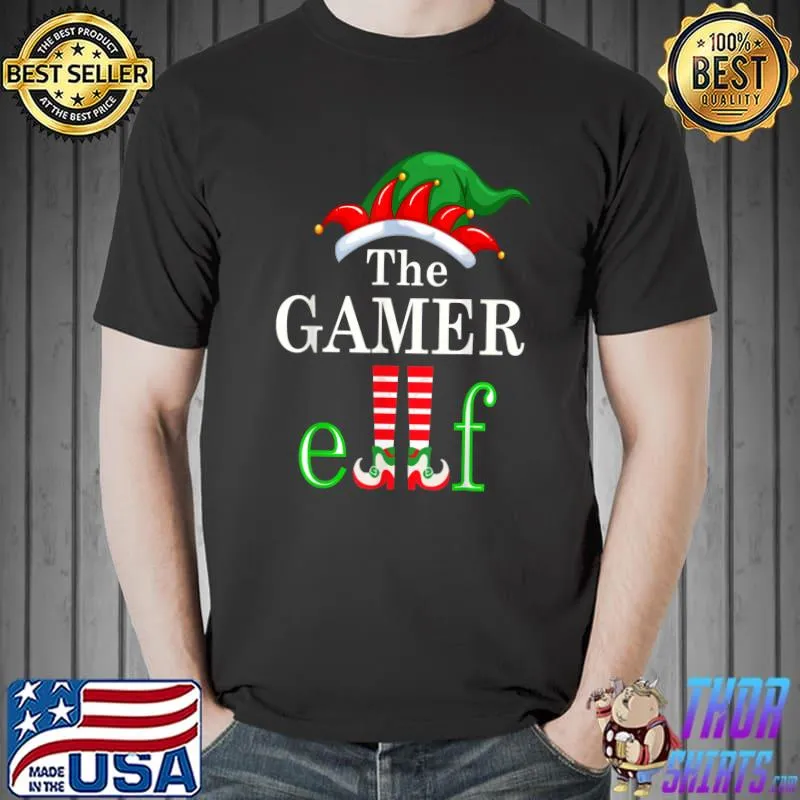 Nice Gamer Elf Family Matching Group Christmas Pajama T-Shirt Unisex