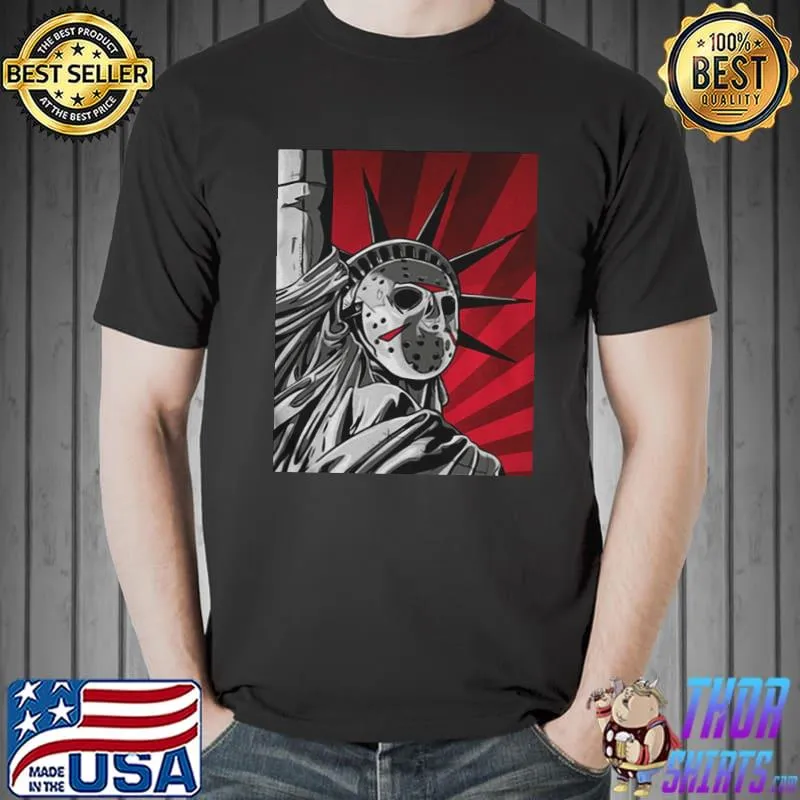 Nice Jason Voorhees statue of liberty shirt