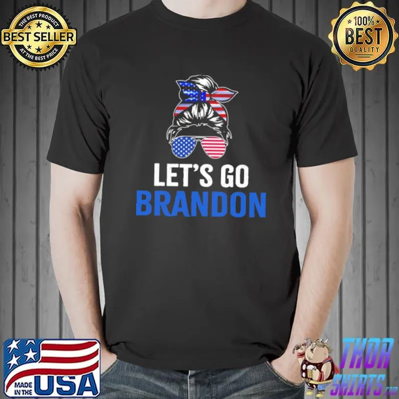 Nice Let's Go Brandon Apparel American Flag Shirt