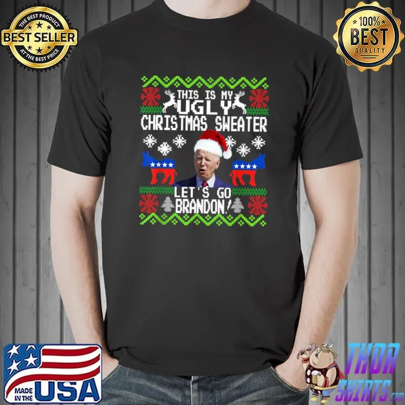 Nice Let's Go Branson Brandon Ugly Christmas Sweater Anti-Biden T-shirt