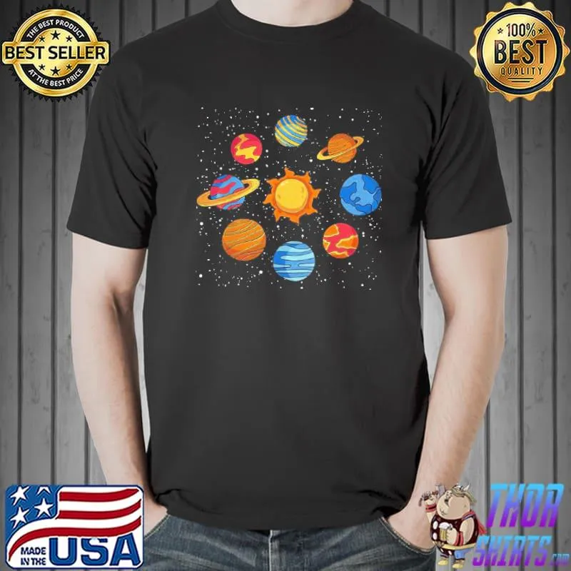Nice Love Universe Planets Gift Idea Science Lover Astronomy Shirt Unisex