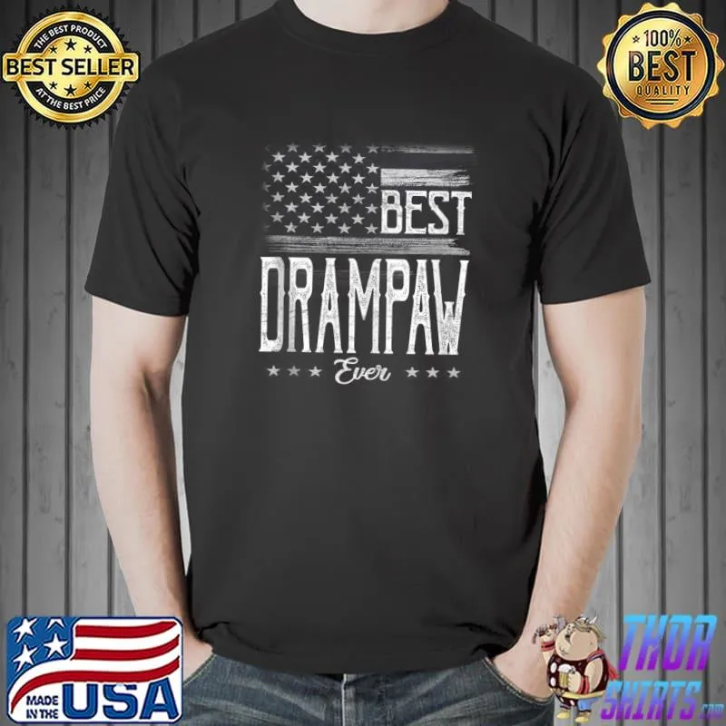 Nice Mens Best Ever American Flag Grandpa T-Shirt