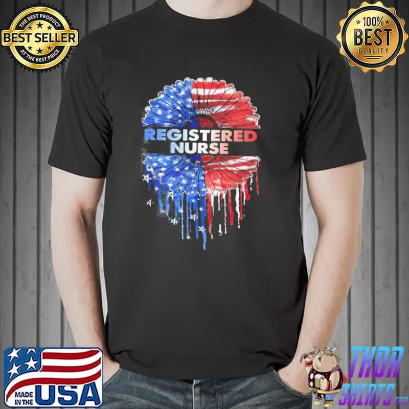 Nice Registered Nurse American Flag Shirt