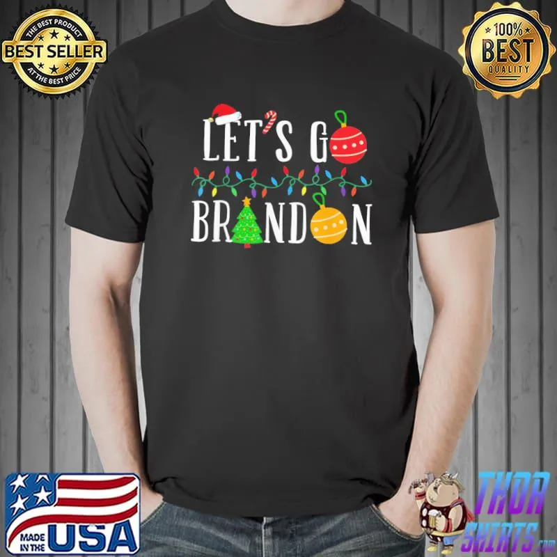 Nice Santa hat christmas let's go braden brandon us flag Unisex