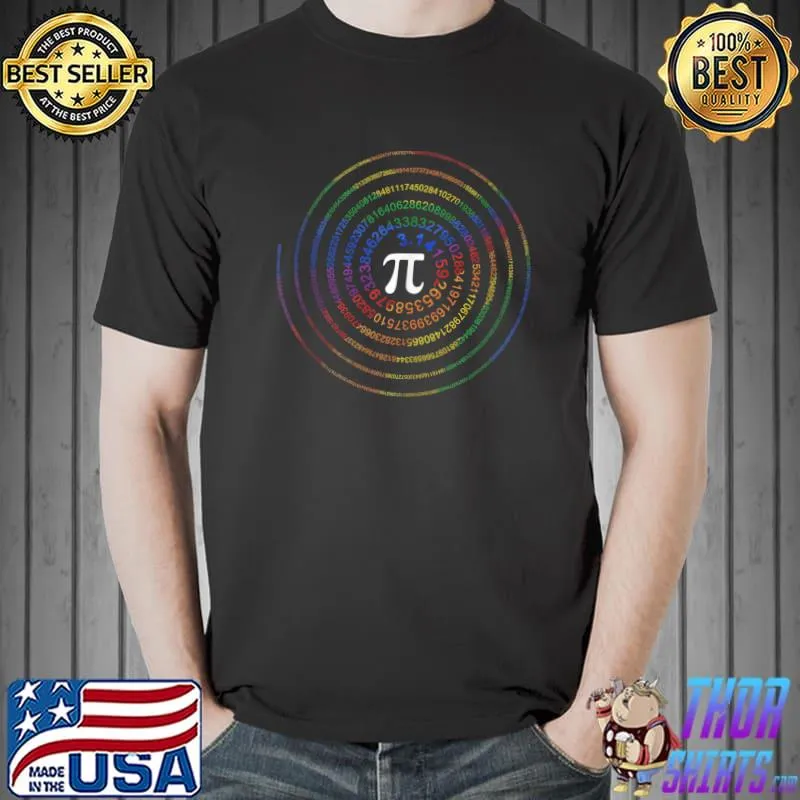 Nice Spiral PI Symbol Mathematical Constant 3.14 Number Math Nerd T-shirt