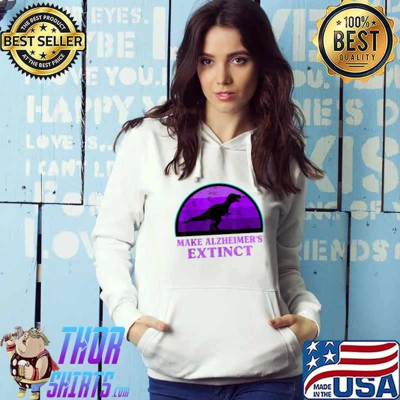 Nice Trex Dinosaur Make Alzheimers Extinct Awareness Kids Toddler T-Shirt