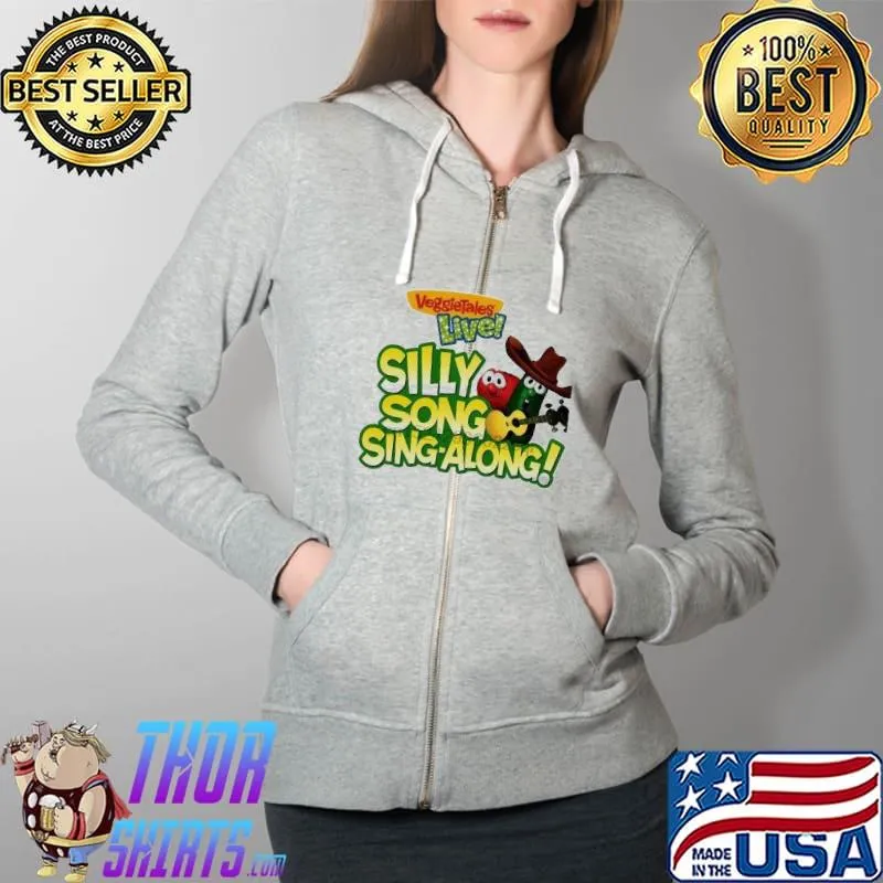Nice VeggieTales Live Silly Song Sing Along Shirt Full Zip Hooded