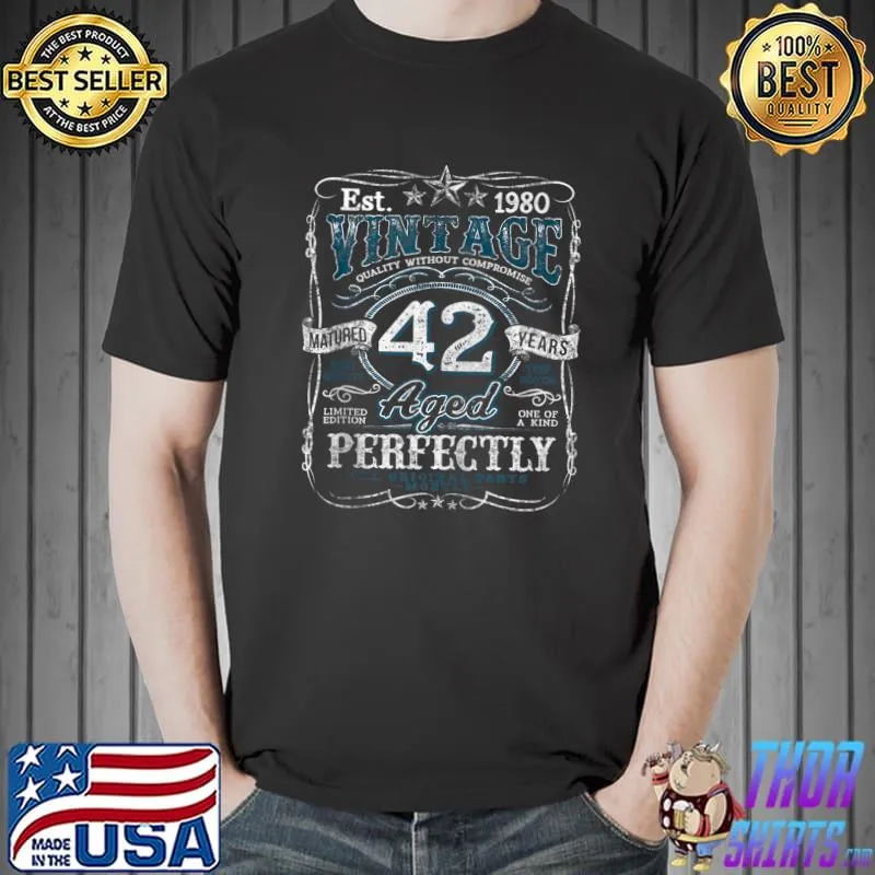 Nice Vintage 1980 Limited Edition Shirt 42 year old 42nd Birthday T-shirt