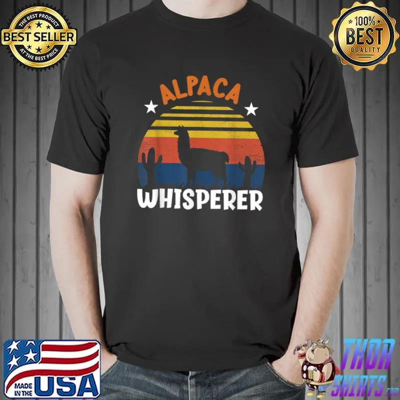 Nice Vintage Style Alpaca Whisperer - Funny Llama Lover T-Shirt