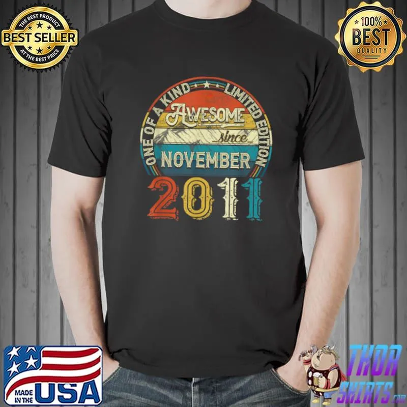 November 2011 Limited Edition Outfit Retro 10th Bday Gift T Shirt Unisex