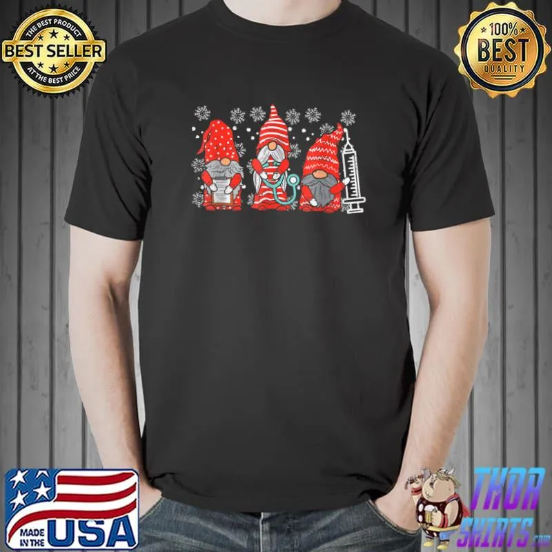 Nurse Christmas Gnomes Cute Nurses Xmas Pajamas T-Shirt Unisex
