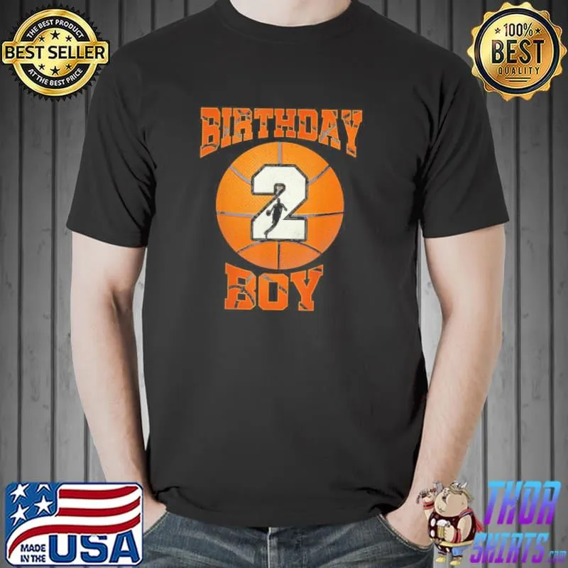 Official 2nd Birthday Outfit Boy Basketball Second 2 Year Old Funny T-Shirt