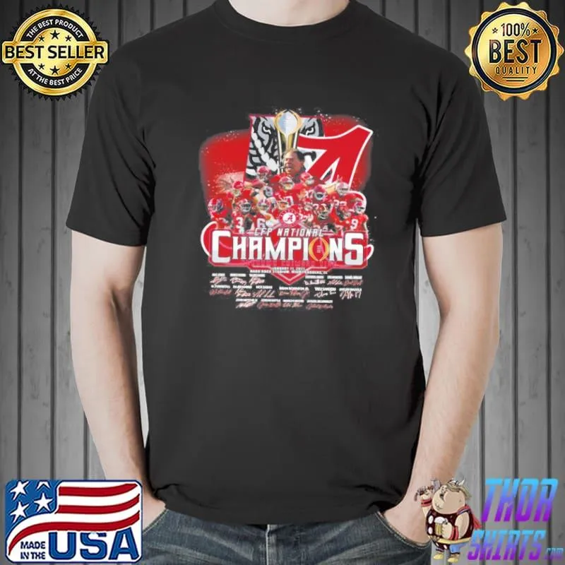 Official Alabama Crimson Tide CFP National Champions January 11 2021 signatures team player Unisex