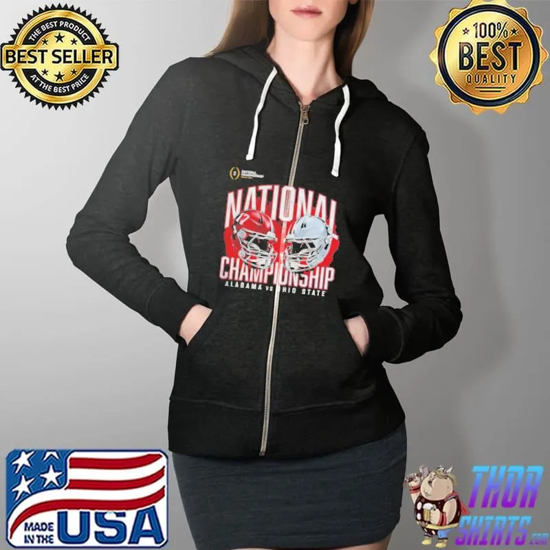 Official Alabama crimson tide vs. Ohio state buckeyes college Football playoff 2021 national championship Full Zip Hooded
