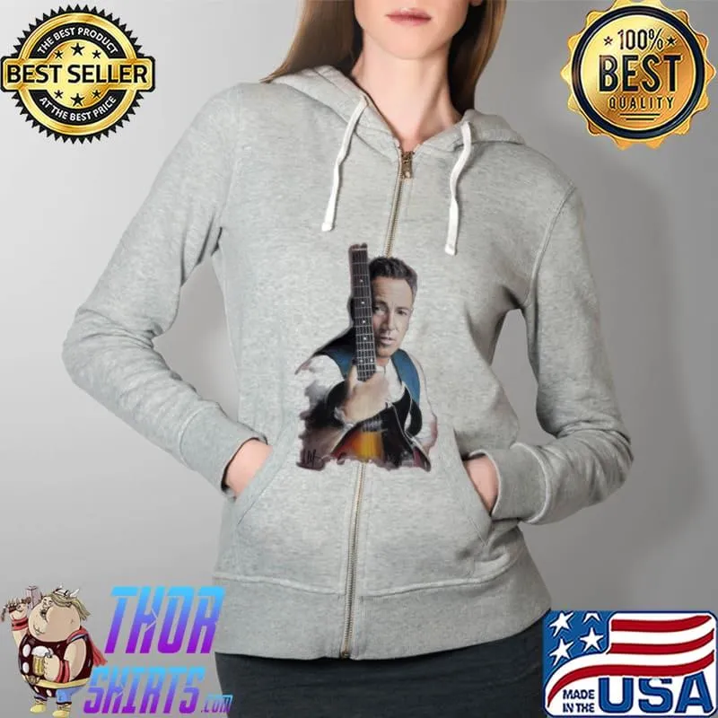 Official Bruce Springsteen Melanie With Guitar Vintage Shirt Full Zip Hooded