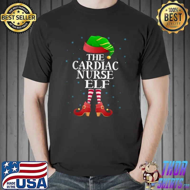 Official Cardiac Nurse Elf Funny Matching Pajama Group Christmas T-Shirt Unisex
