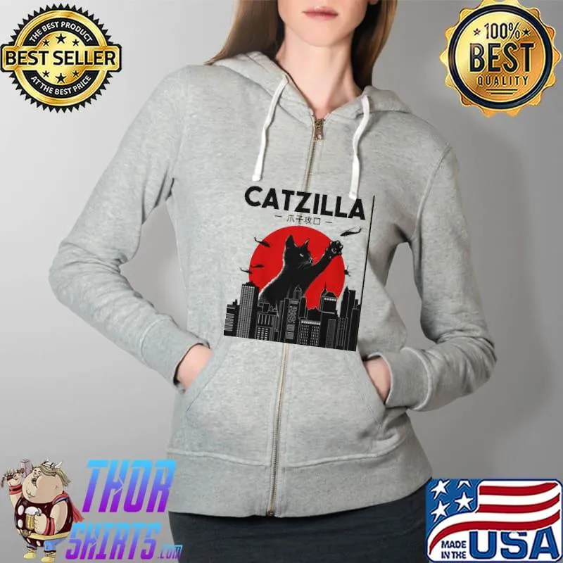 Official Catzilla Red Zone Shirt Full Zip Hooded