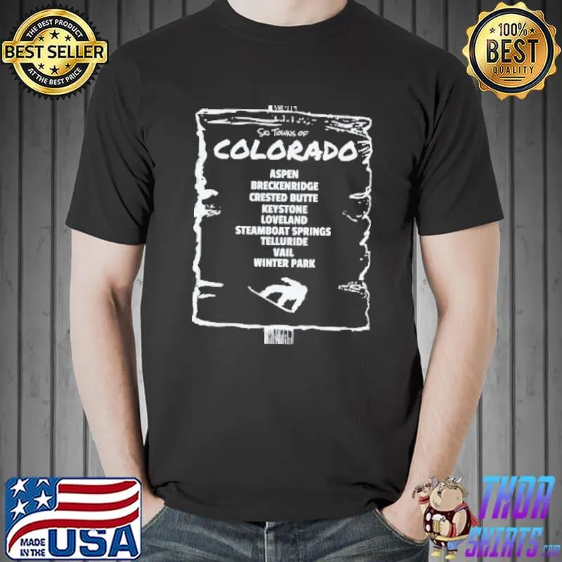 Official Colorado Ski Towns Snowboarding Shirt Unisex