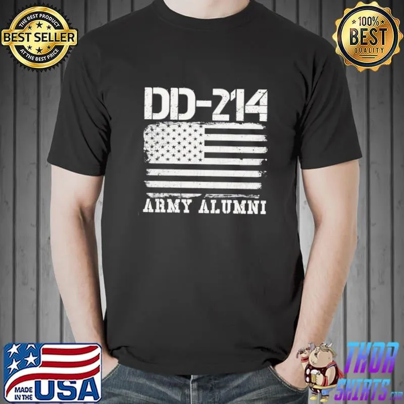 Official DD214 Army Alumni America Flag Shirt Unisex