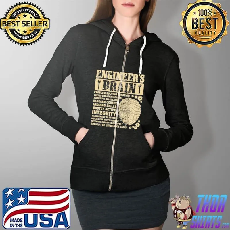 Official Engineer's Brain Sarcasm Cortex Arguing Skills Integrity Should I Be Using Duct Tape Shirt Full Zip Hooded
